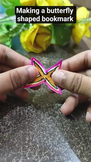 making a butterfly shaped bookmark # bookmoek # butterfly 🦋 #cute