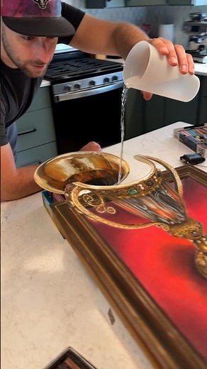 Wait for the water pour at the end... 😱 #3dart #illusion #chalkart #pastel