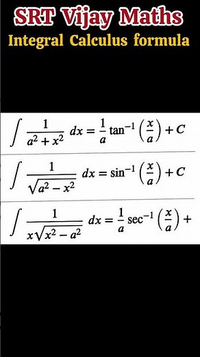 Integral Calculus 🔥 formula PG/ug trb Maths 🔥 SRT Vijay Maths 💯#integration #maths #formula