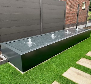 [Hot Item] Outdoor Rectangular Water Feature/Fountain Aluminium Water Table 400X100X40cm