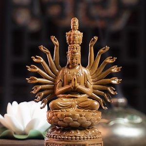 Thousand Hands Guan Yin Bodhisattva Statue Sitting on Lotus, Thousand-hand Kwan Yin, Quan Yin, Kuan Yin Statue Feng Shui, Meditation Decor - Etsy