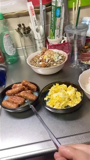 Bottom-of-the-barrel meal: "Morning serve and scrambled eggs"