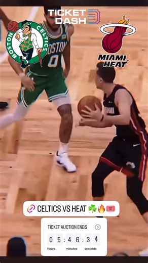 Ticket Dash on Instagram: "🔥 Rivalry Night in Miami! 🔥 The most heated matchup in the NBA is going down — Boston Celtics vs Miami Heat 🏀 📍 Kaseya Center, Miami FL🌴 🗓 Jan 15th | ⏰ 7:30 PM This one’s personal. The energy will be unreal. Don’t miss your chance to be in the building as these rivals clash 🔥 ⏰ AUCTION ENDS TONIGHT AT 7PM ⏰ 🎟 LIVE AUCTION NOW 👉 TicketDash.com — pairing fans with the best seats at the best prices! Get your bids in before the clock hits zero! 💥"