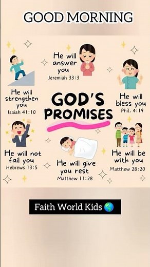 God’s Promises for Kids | Good Morning Bible Verses for Children.
