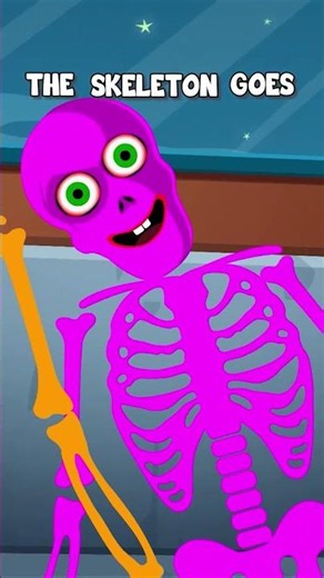 Skeleton Goes Dance Dance 💀 🚌 Wheels On The Bus #shorts #bussong #halloween