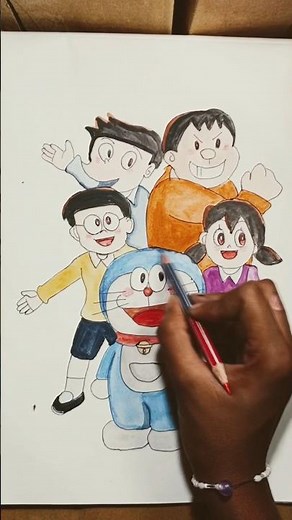 "How to Draw Doraemon and Friends 🎨 | Easy Step by Step Cartoon Drawing"