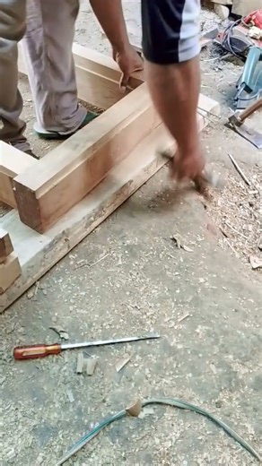 Cara Profesional Merakit Kusen #woodworking #cara #shorts