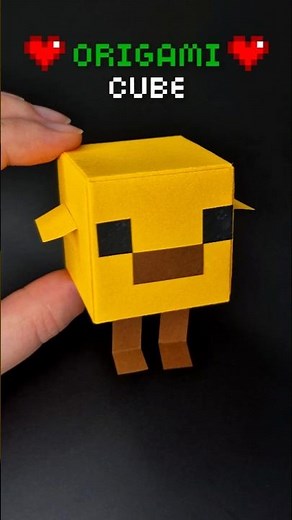 How To Make a Minecraft BABY CHICKEN Cube From Paper 💚 Easy DIY Origami CUBE Anyone Can Try! No Glue