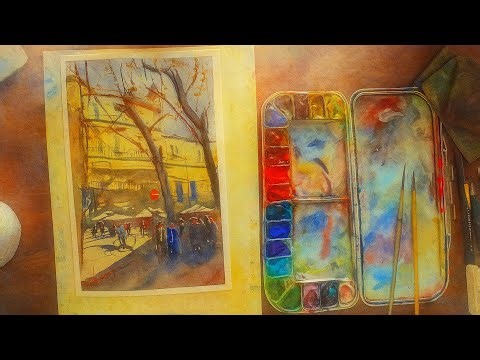 Urban Watercolor Painting Tutorial | Step-by-Step City Scene in Watercolor for Beginners