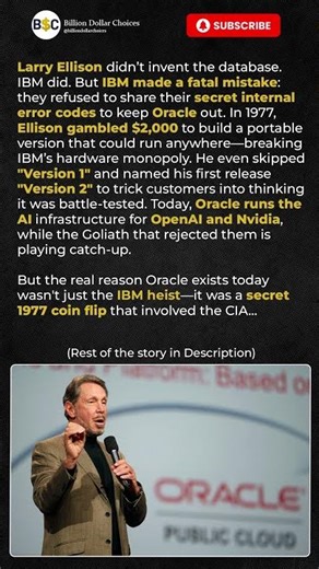 He Stole IBM’s Idea. Built a $200B Giant. #billiondollarchoices #entrepreneur #oracle