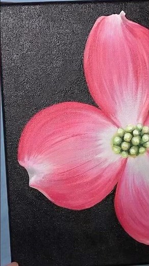 “Dogwood Blossom” easy painting tutorial for beginners 🌸 full tutorial on my channel!! 🙂 #flowers