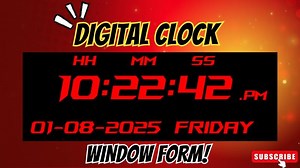 ⏰ Digital Clock with Date & Day Display using Windows Forms (C#) | Full UI Design