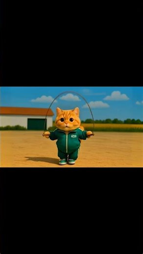 The cat is playing jump rope. #shorts #foryou #aishorts #cat #jumprope