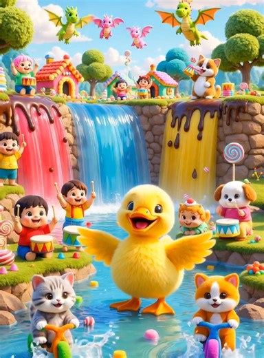 Cute duck cartoon playing drum video #kids #kidssong #kidscartoon #cartoonvideo #foryou