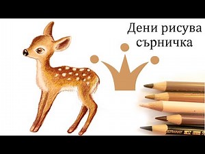 Дени рисува сърничка c цветни моливи 🦌