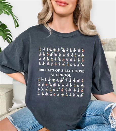 Silly Goose 100 Days of School Shirt, Funny 100th Day Teacher Tee, Cute Goose School Shirt, Preschool Kindergarten Teacher Gift - Etsy