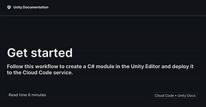 Get started • Cloud Code • Unity Docs