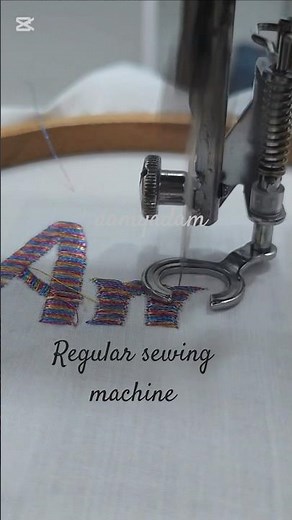 using a metallic variegated thread #normalsewingmachine #embroidery #bordado #sewing #maldives