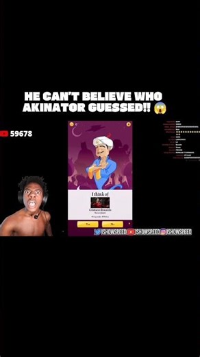 HE CAN’T BELIEVE WHO AKINATOR GUESSED!! 😱#ishowspeed #akinator #ronaldo