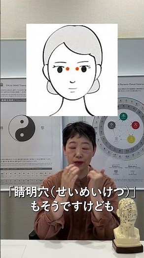 「睛明穴(せいめいけつ)だけじゃない！目が疲れた時に効くツボ「陽白(ようはく)」ノリコ先生の思うツボ #目 #疲れ #陽白 #薬日本堂 #漢方養生指導士 #原口徳子 #しあわせは食べて寝て待て