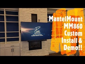 MantelMount MM860 & Samsung Frame TV Custom Install & Demo!! Motorized Drop Down & Swivel TV Mount