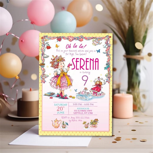 Digital Fancy Nancy Tea Party Birthday Invitation, Any Age, Personalized for You - Etsy
