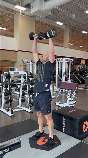 Dumbbell squat bicep curl shoulder press