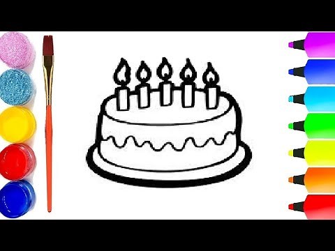 رسم و تلوين كيكة عيد الميلاد | تعليم الرسم للاطفال خطوة بخطوة Christmas cake drawing and coloring