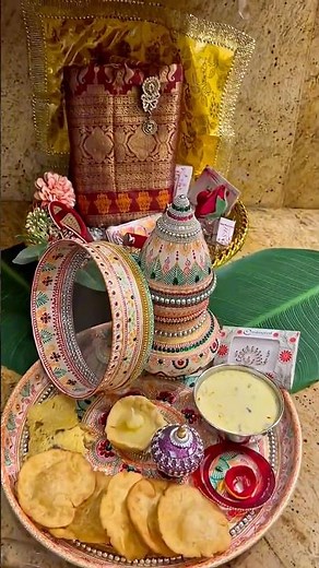 ✨ Karwa Chauth Thali | Saviya Kheer, Mithi Mathri & Feni Sweet | Traditional Pooja Thali Ideas ✨