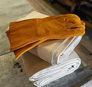 Supa Ant 6x8ft. Welding Blanket Fireproof (Pack of 2) - Heavy Duty Weld Fire Blanket Tools - Welders Cover for Men Curtain with Gloves - Large Welding Gear for Welder Accessories