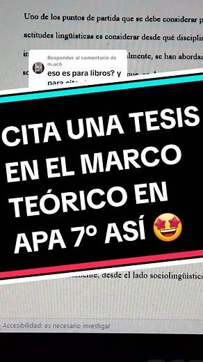 Cómo citar una tesis en el marco teórico según APA 7