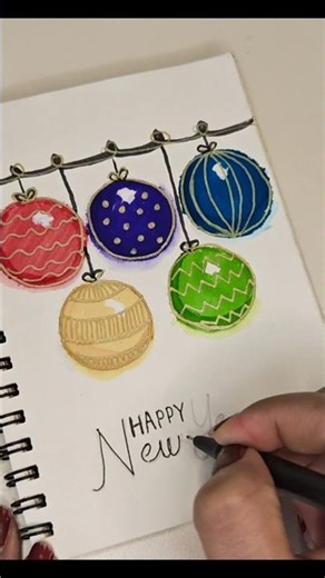 Easy DIY New Year Card Idea | New Year Painting 🎨💛