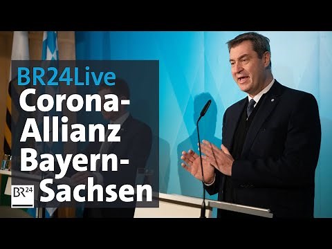 BR24Live: Söder und Kretschmer zu Covid-19-Allianz zwischen Bayern und Sachsen | BR24