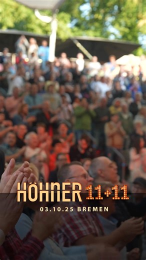 🎶 BREMEN, seid ihr bereit? 🎶 Am 03.10.2025 bringen wir die Höhner 11 11 - Live-Tour zu euch! 🥁🎸 Mit brandneuen Songs und Klassikern aus über 5 Jahrzehnten machen wir den Abend unvergesslich. 🎟️ Jetzt Tickets sichern & dabei sein! | HÖHNER