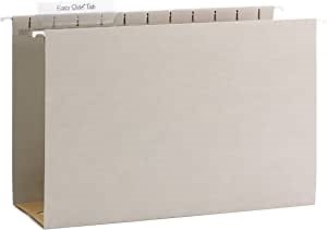 Smead TUFF Extra Capacity Box Bottom Hanging Folder, 4" Expansion, 1/3-Cut Easy Slide Tab, Legal Size, Steel Gray, 18 per Box (64342)