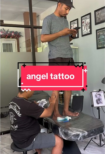 angel tattoo 😇 #angeltattoo #graywashtattoo #ongentattoo #bambugilatattoo #ambontattooartist #fyp #fypシ゚viral