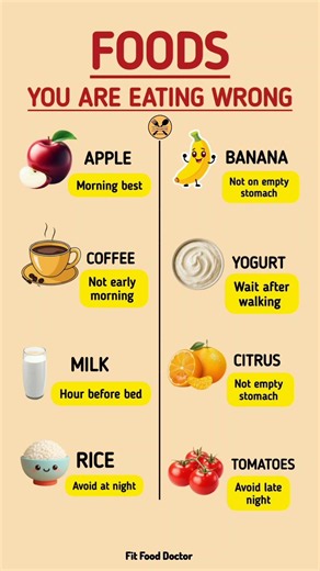 Foods You Might Be Eating at the Wrong Time 🍎🍌☕ | Best Time to Eat Common Foods #healthylifestyle