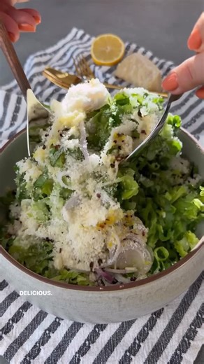 Vesela Asenova| Recipe Creator on Instagram: "Lemon Parm Romaine Salad- when simplicity speaks volumes Ingredients: 1 large head of Romaine 1 shallot 3/4 cup Parmigiano Reggiano, freshly grated Smoky chili flakes, to taste Lemon dressing: 1/4 cup extra virgin olive oil 1 lemon, juiced + zested 1 tsp salt Black pepper, to taste Method: 1. Thinly slice Romaine and shallot and add it a salad bowl; 2. To make the dressing- whisk all the ingredients above; 3. Top salad with plenty of Parmigiano Reggi