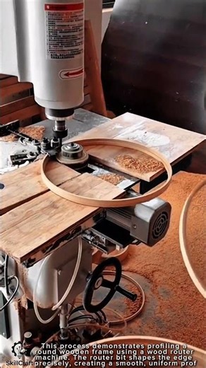 Round Wood Frame Work Tool Using Wood Router Machine #worktool