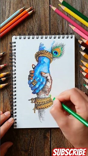 Easy Easy Lord Krishna Drawing 🦚 | Krishna Drawing Tutorial Step by Step #ai #drawing #viral