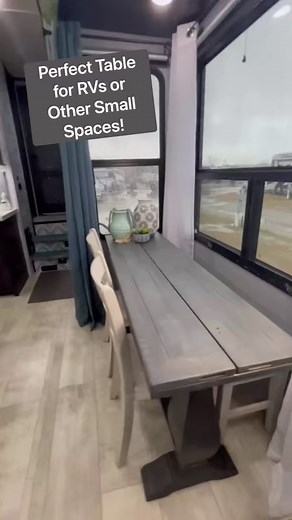 Every time I post about this table, they sell out! That should tell you how perfect it is for RVs and small spaces. It’s on our website under Product Recommendations. #rvlife #rvfurniture #rvtable #rvdiningtable #camperfurniture #campertable #furnitureforsmallspaces | Kidgital Nomads