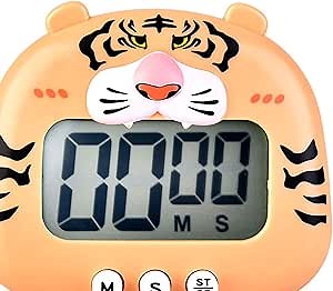 Cute Cartoon Animal Timer, Digital Kitchen Timer Magnetic Countdown Timer with on Off Switch and Large LCD Display for Cooking, Baking, Classroom Supplies