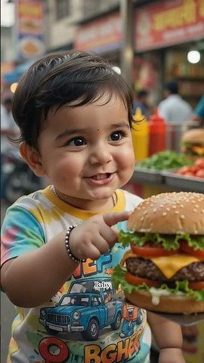 🍔 Burger Ko Gym Bhej Do! 😂 | Cute Baby Comedy Shorts #shorts