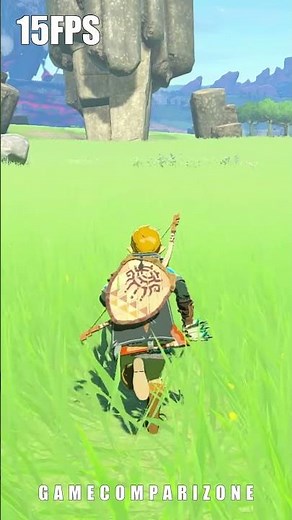 Zelda TOTK 60 fps vs 30 fps vs 15 fps comparison
