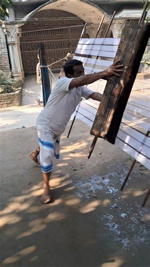 Village Taat mercerizing yern | তাতে মাঝন দেওয়া হচ্ছে #mercerizing#yern#making#lungi