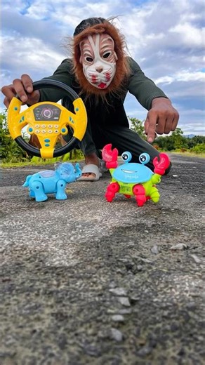 Remote Control Elephant vs Crab — Who Runs Faster? 🐘🦀💨 #shorts #toys #testing