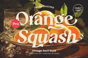 Orange Squash Pro - Vintage Serif, a Serif Font by Pixesia Studio