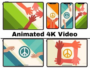 4K Animated Peace Symbol Background Bundle – Hands Peace Motion Graphics (digital Download) - Etsy Canada