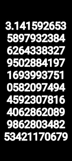 The First 100 Digits Of Pi #numbers #pi #100digits #shorts