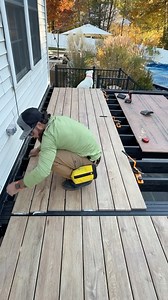 6.3K views · 156 reactions | Breaker section with composite decking. Perfect alignment is the key to these breakers. 酪 Of course, using our @camodeckfasteners wedge clips and levers. Sometimes the little yellow jig is all good instead of breaking out the clip drive for a small section! #deck #build #howto #tips | Ravin Builders | Facebook